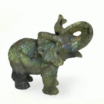 Фигурка из камня, слоник из лабрадора 